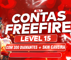 CONTAS FREE FIRE NÍVEL 15+ COM DIAMANTES
